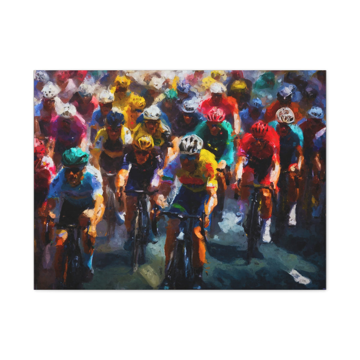 Cycling Oil Painting