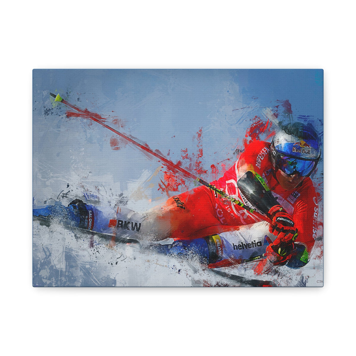Skiing Oil Painting