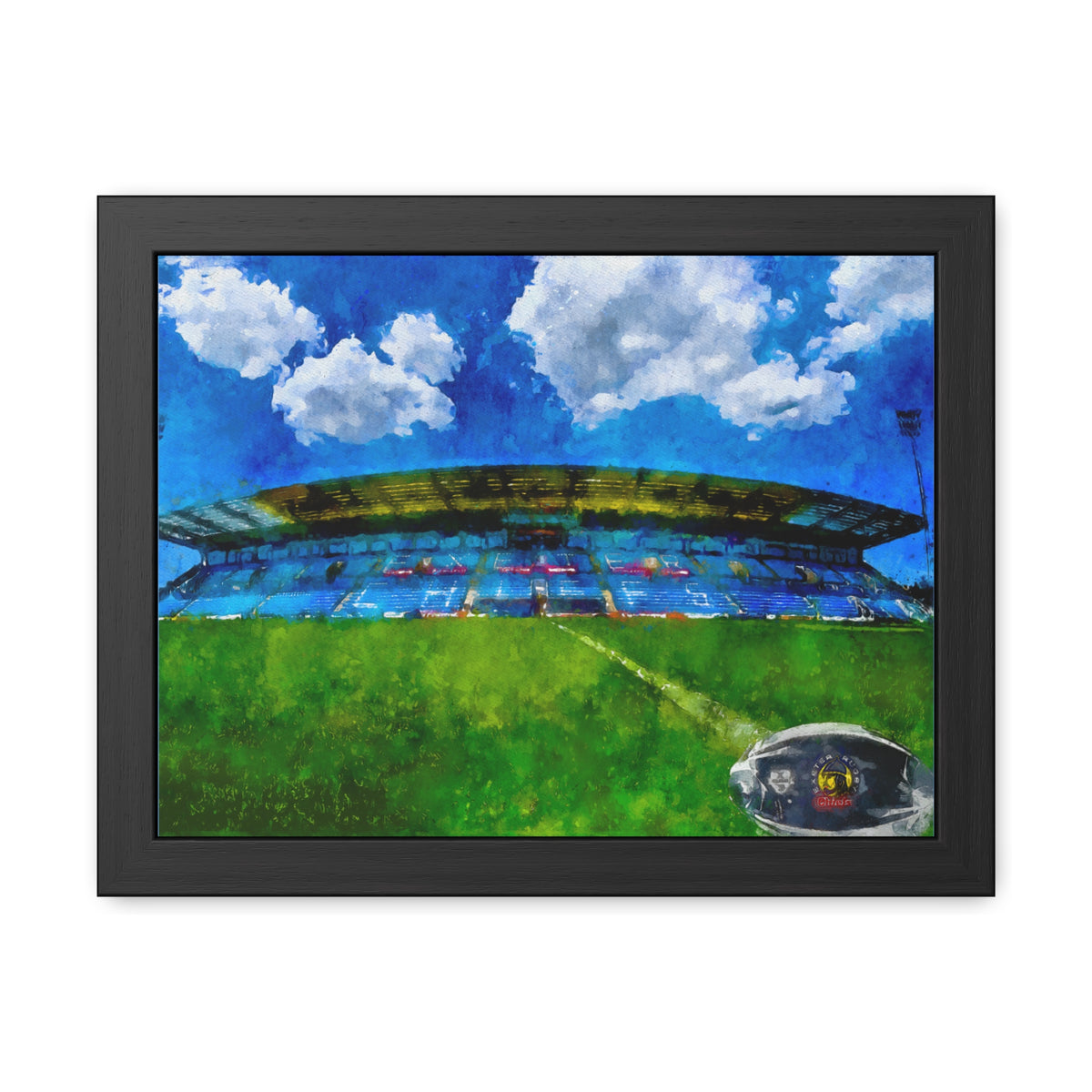 Sandy Park Reverie: Exeter Chiefs Expressionist Painting - Ready to Hang Framed Rugby Print, Stadium Ground Wall Art, Chiefs Rugby Fan Gift