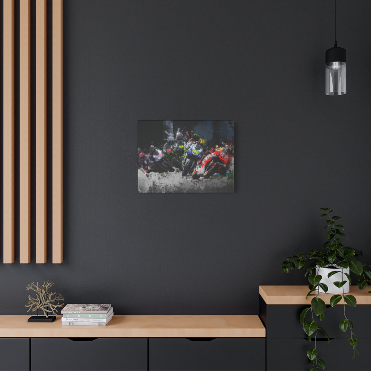Rev Up Your Walls with Thrilling MotoGP Action! Stretched Canvas Fine Art MotoGP Print Poster - Ready to Hang, Wall Art MotoGP Gift