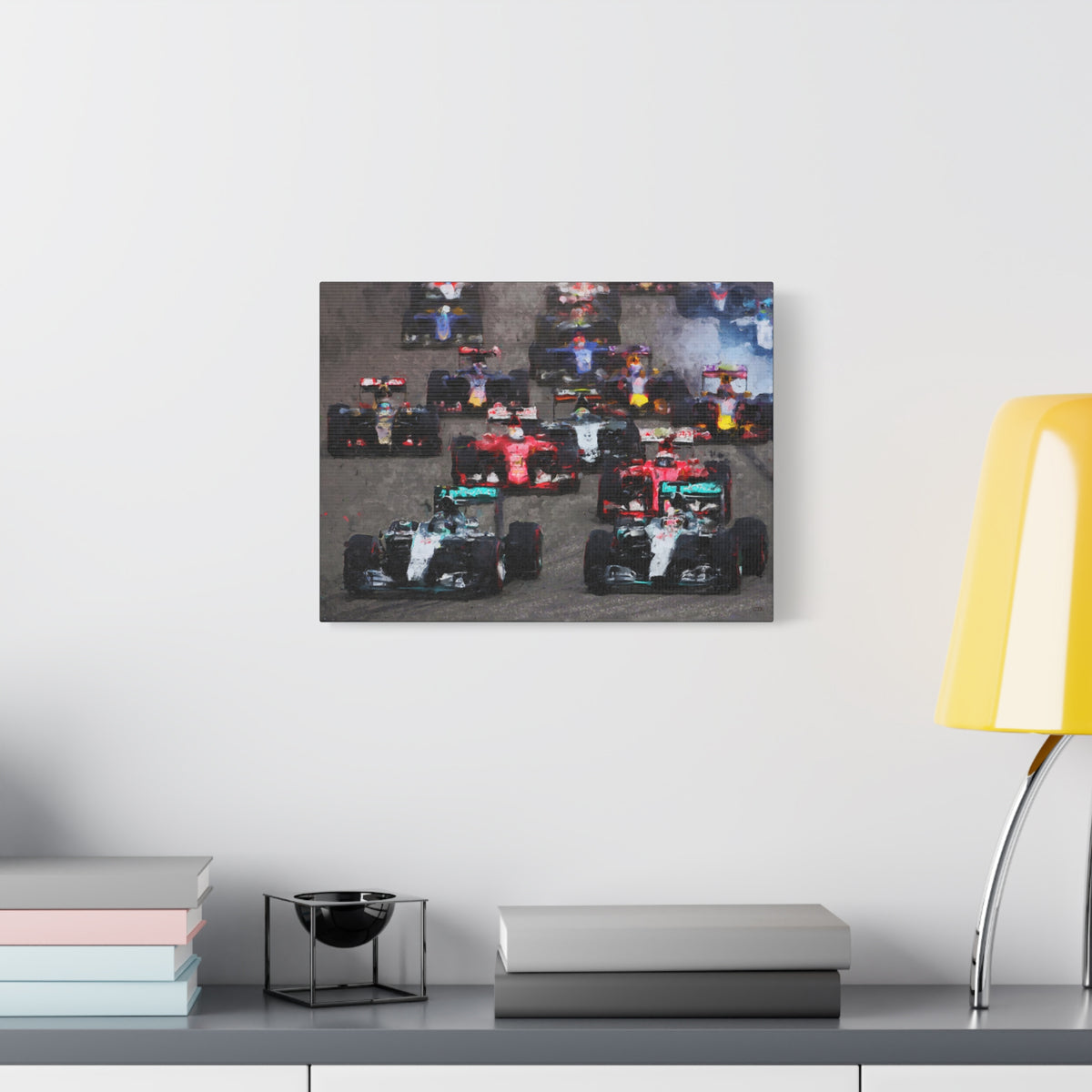 Fuel Your Walls with Speed: Stretched Matte Canvas Fine Art F1 Print Poster - Ready to Hang, Wall Art Formula One Gift