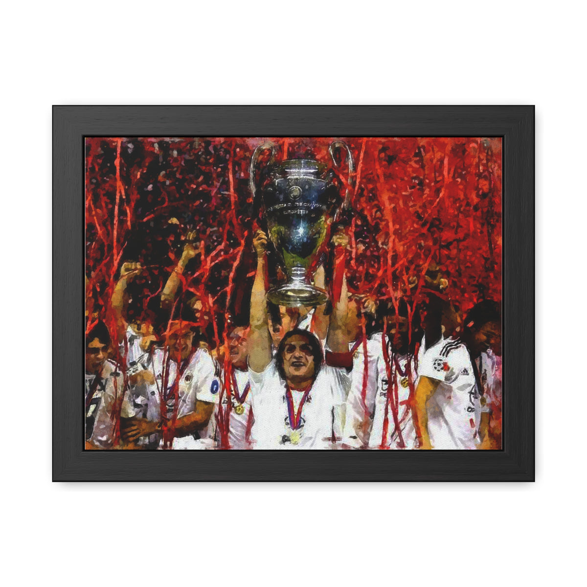 Champions League Winners 2003 AC Milan Watercolour Painting, Ready to Hang Framed Art Print Poster, AC Milan Fan Gift