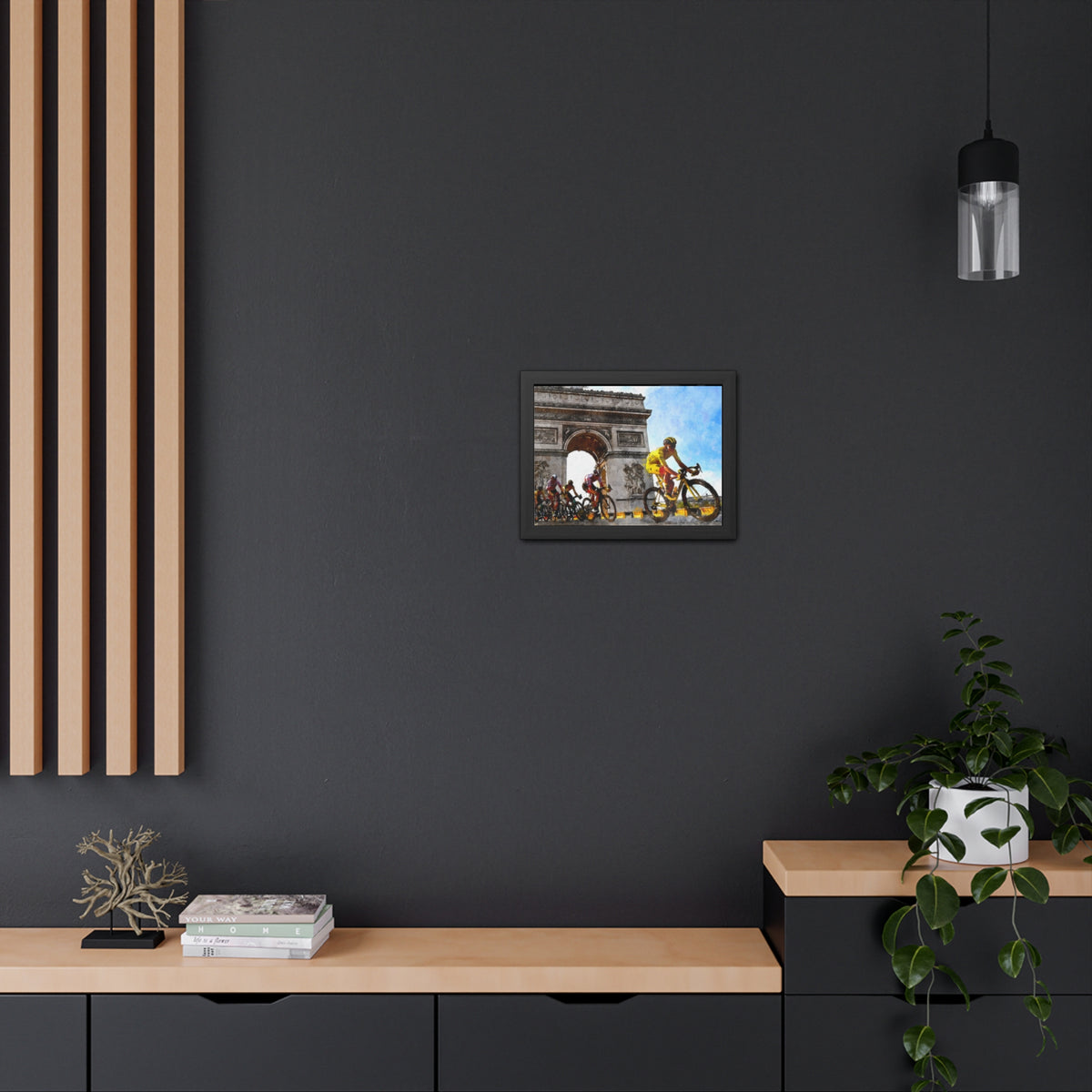 Velocity Vision: Tour de France Wall Décor Framed Art Print Poster, Showcase Cycling Finesse in Your Living Space