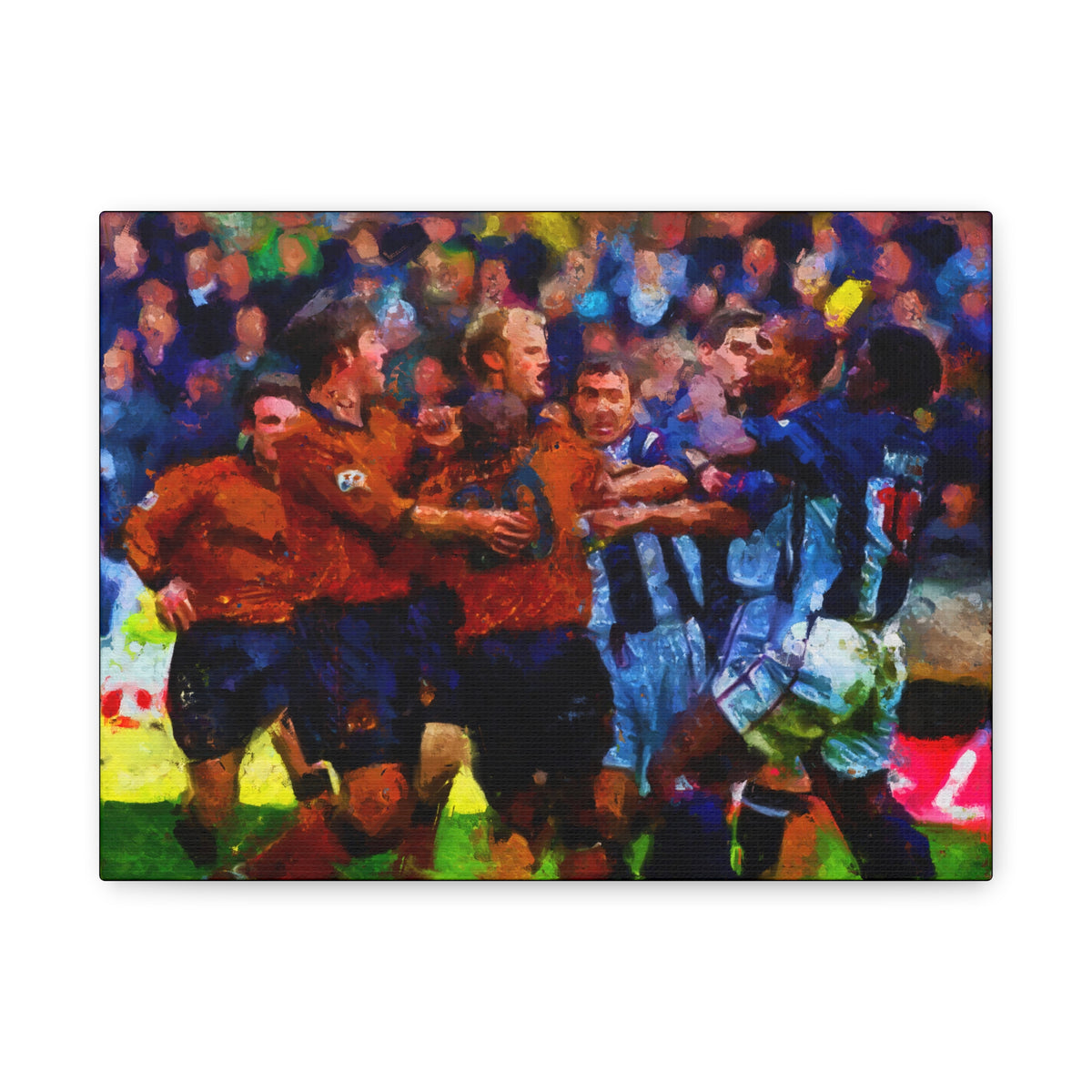 Wolves vs West Brom Derby Ready to Hang Framed Impressionist Fine Art Painting Print Poster, Football Wall Art, Soccer Fan Gift