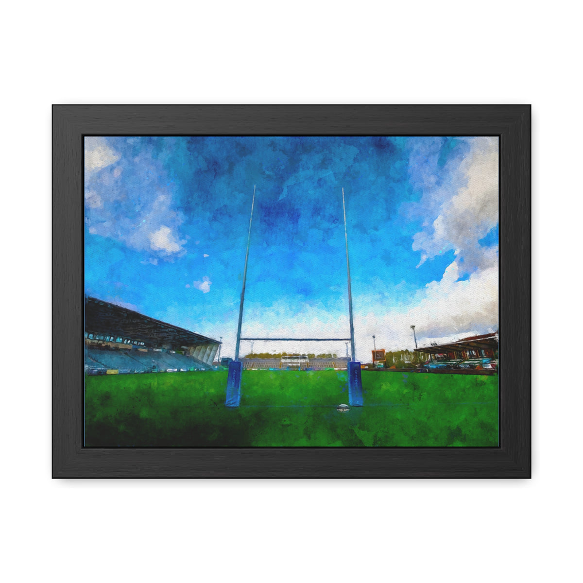 Kingston Rhapsody: Newcastle Painting - Ready to Hang Framed Fine Art Rugby Print Poster, Stadium Ground Wall Art, Falcons Fan Gift