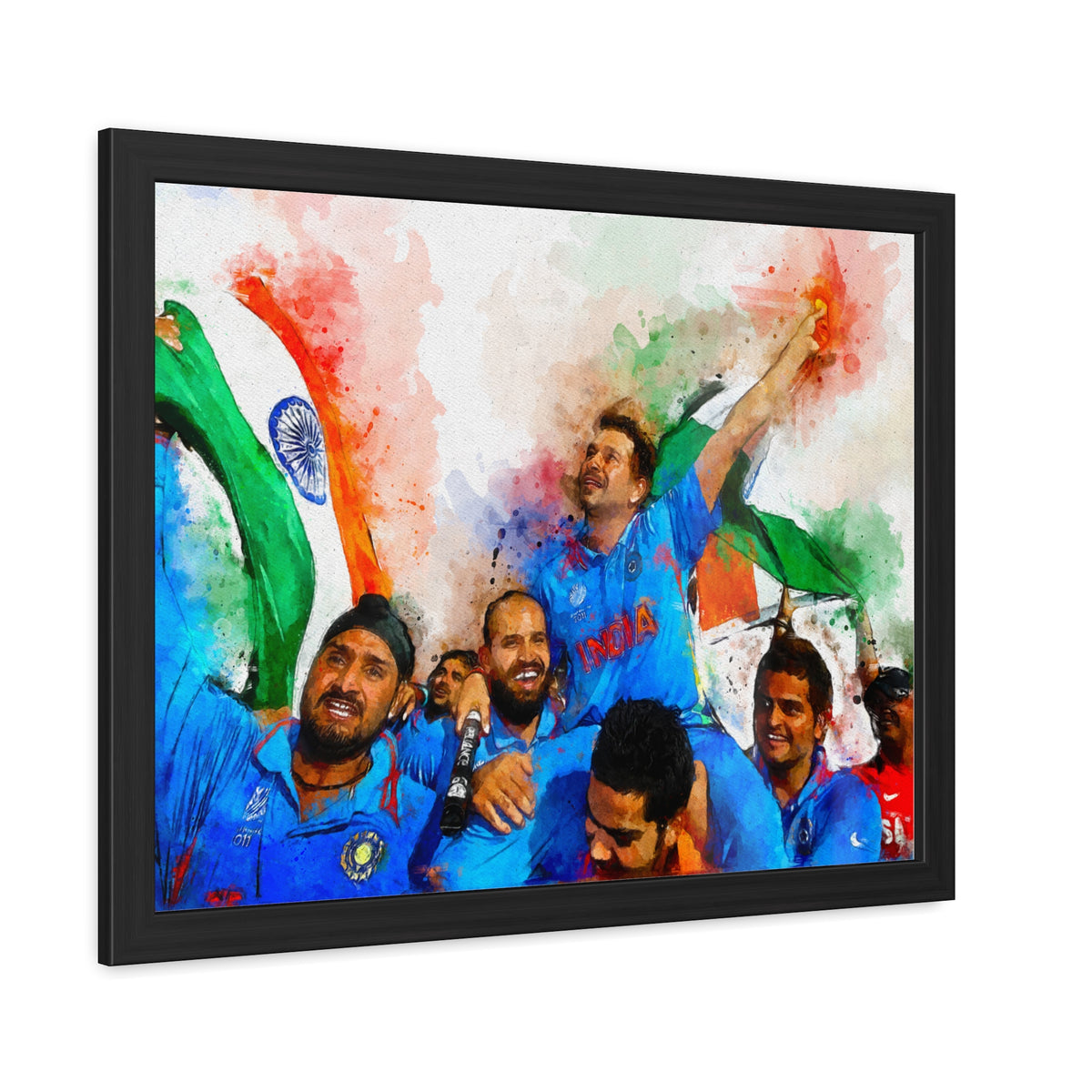 2011 Cricket World Cup Glory: India's Triumph in  Watercolour Fine Art Print, Ready to Hang Wall Art Cricket Gift