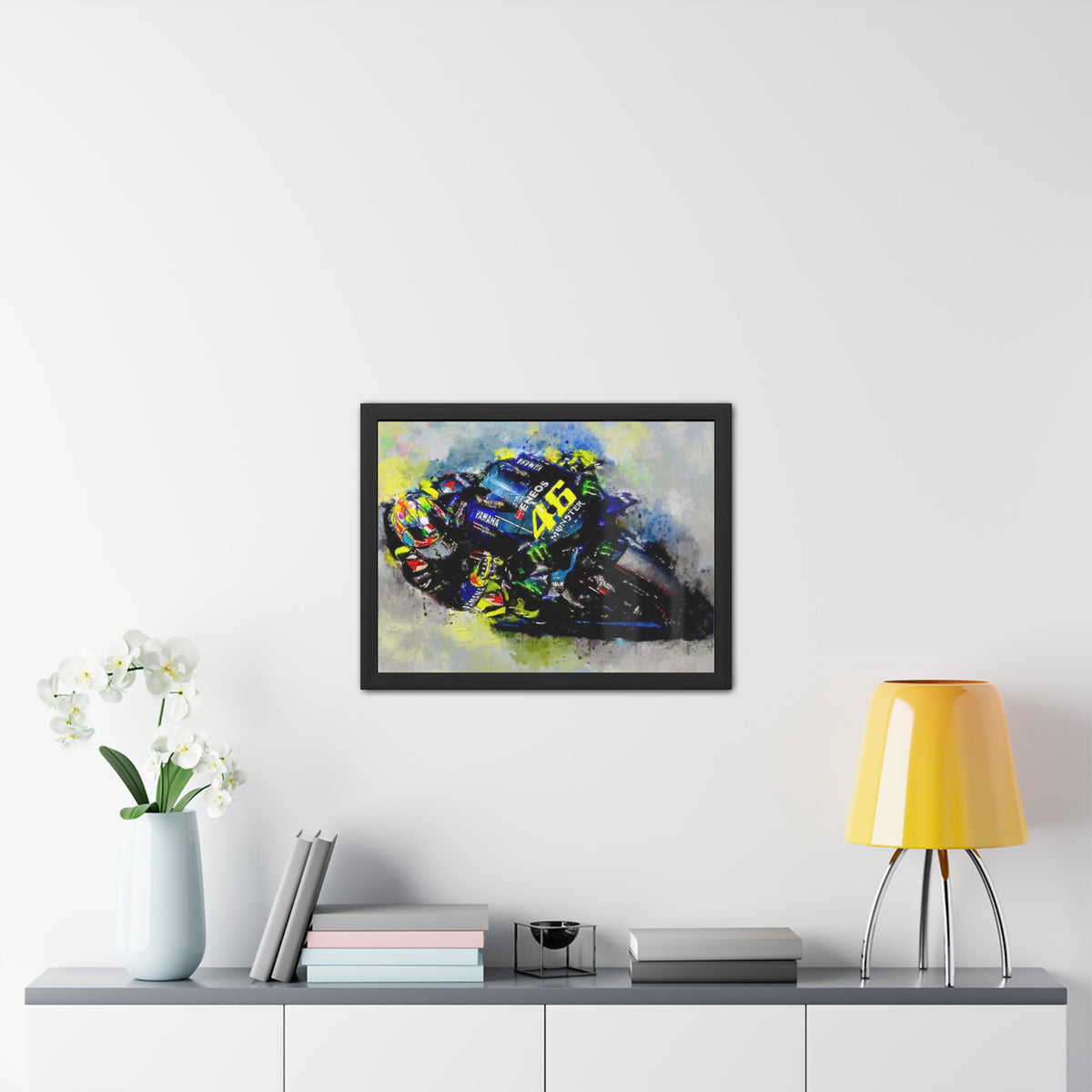 Adrenaline Unleashed: Framed MotoGP Watercolour Fine Art Print Poster - Ready to Hang, Wall Art MotoGP Gift