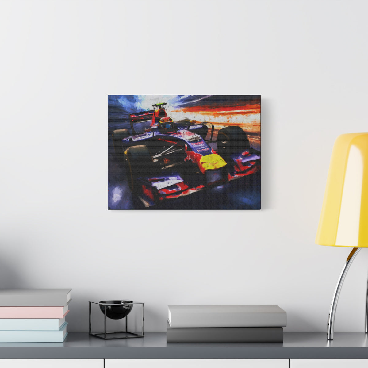 Speeding through a  Monaco Circuit Tunnel: Stretched Canvas F1 Fine Art Print Poster - Ready to Hang, Wall Art Formula One Gift