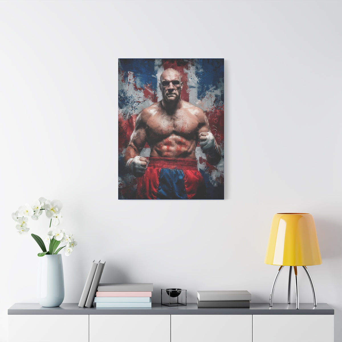 Tyson Fury: Grit and Glory - Stretched Canvas Fine Art Boxing Print Poster, Ready to Hang, Wall Art Boxing Gift