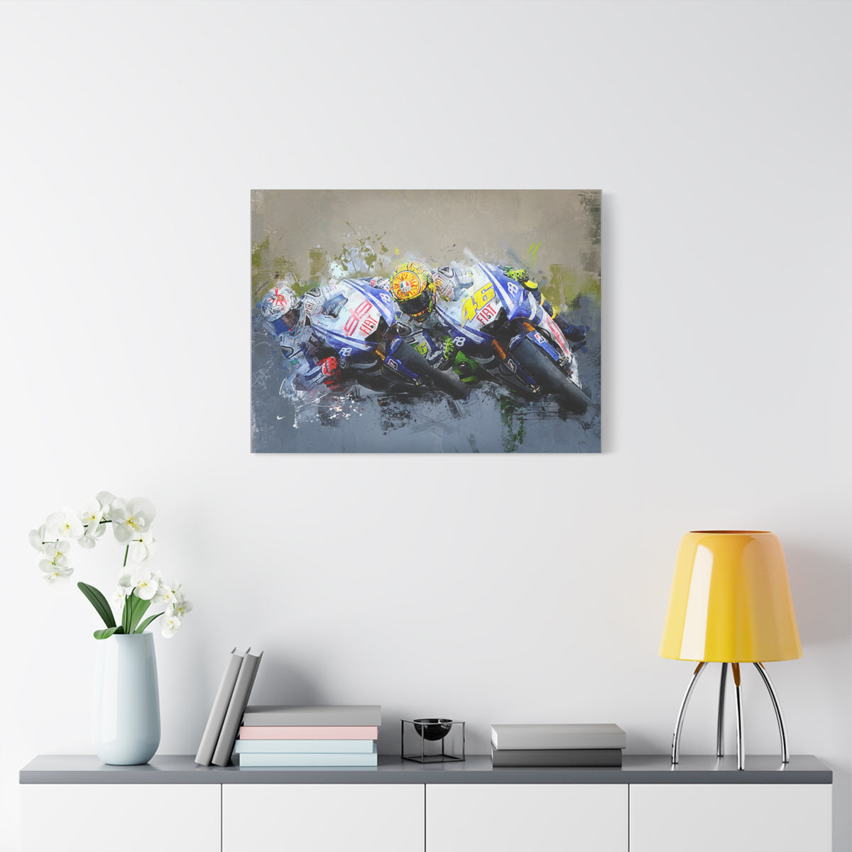 Feel the Thunder: Stretched Canvas Fine Art MotoGP Print Poster - Ready to Hang, Wall Art MotoGP Gift