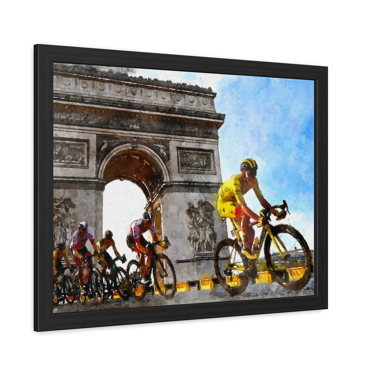Velocity Vision: Tour de France Wall Décor Framed Art Print Poster, Showcase Cycling Finesse in Your Living Space