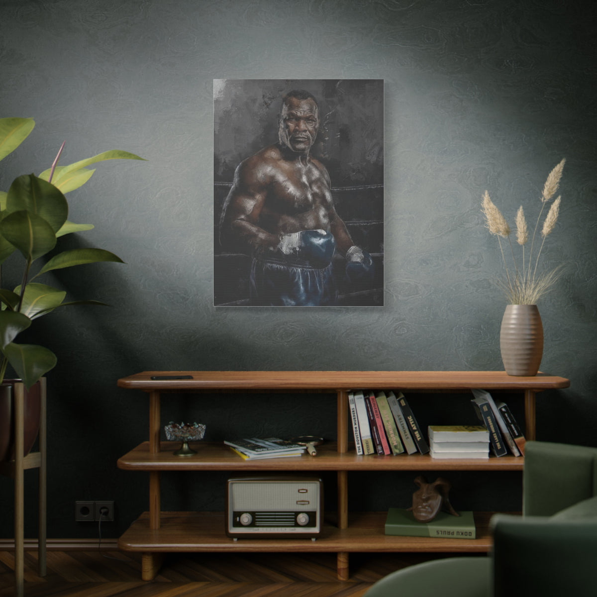 Smokin' Joe Frazier: Stretched Canvas Fine Art Boxing Print Poster - Ready to Hang, Wall Art Boxing Gift