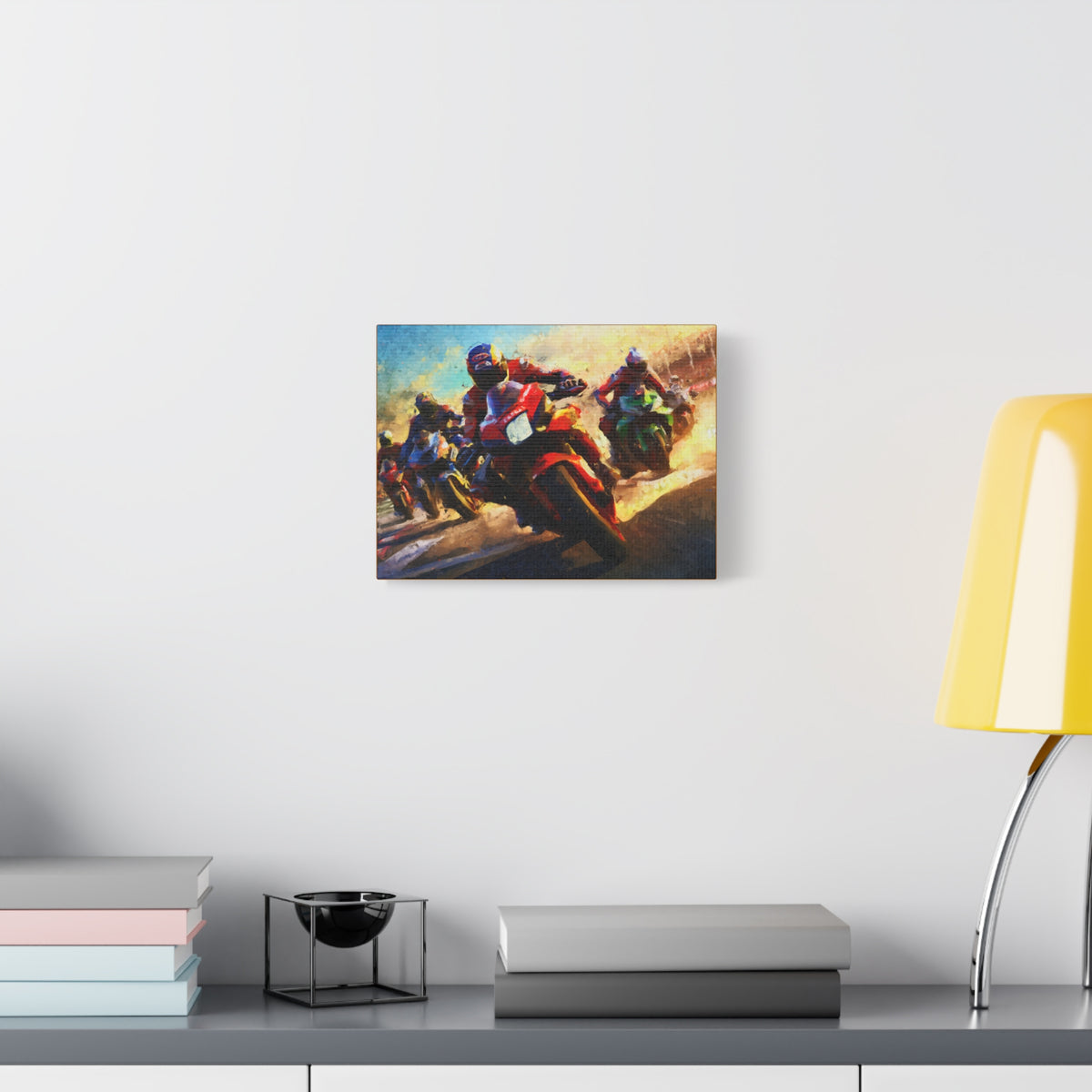 Impressionist MotoGP Riders Canvas: Fine Art Print Poster- Ready to Hang, Wall Art MotoGP Gift