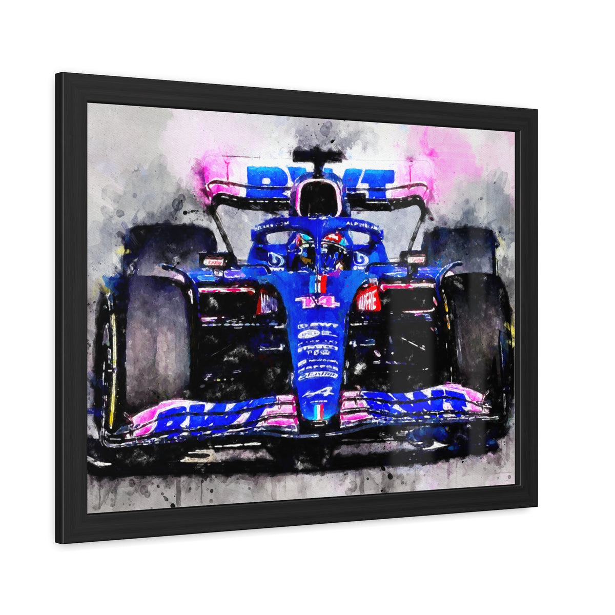 Adrenaline Rush: Framed Watercolour F1 Fine Art Print Poster, A Thrilling Statement for Your Wall, Ready to Hang, Perfect Formula One Gift