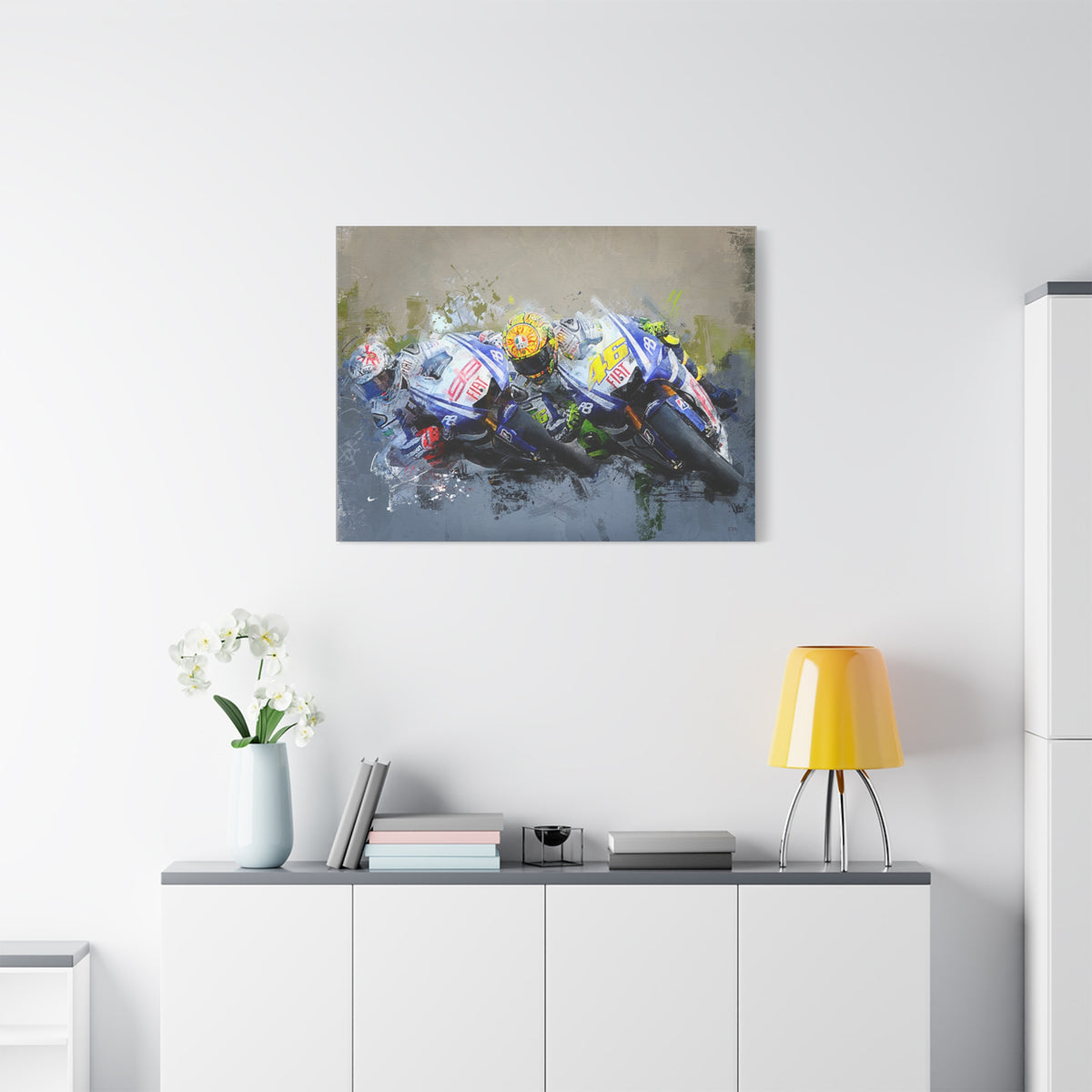 Feel the Thunder: Stretched Canvas Fine Art MotoGP Print Poster - Ready to Hang, Wall Art MotoGP Gift