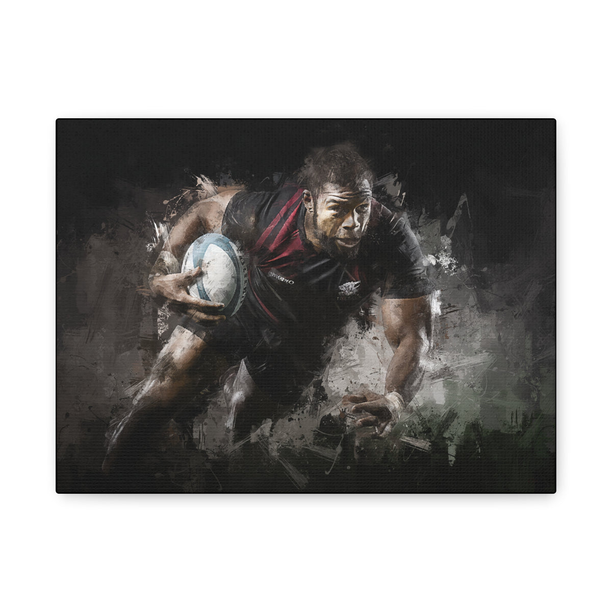 Rugby Dynamo: Expressionist Canvas Fine Art Print Poster - Ready to Hang Wall Art, Rugby Fan Gift