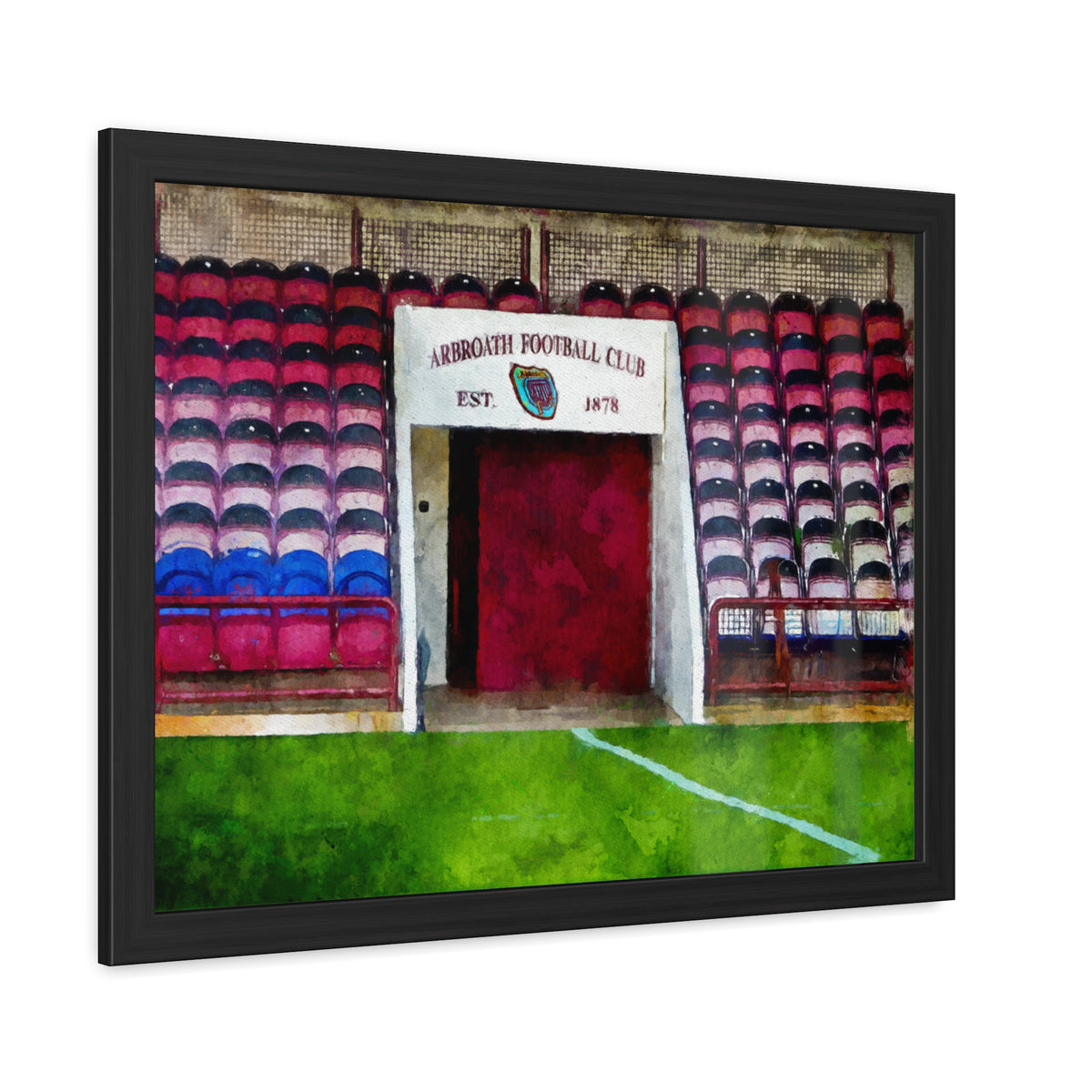 Arbroath FC Gayfield Park Watercolour Print ,Ready to Hang Framed Watercolour Fine Art Painting Print Poster