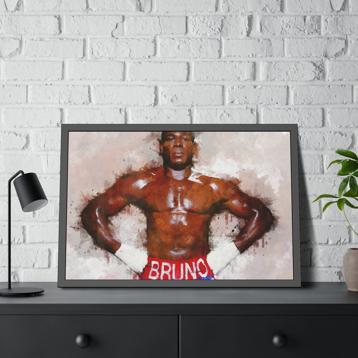 Frank Bruno Tribute Portrait: Framed Watercolour Fine Art Boxing Print Poster - Ready to Hang, Wall Art Boxing Gift
