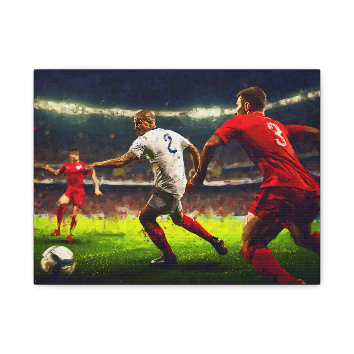 Passion Unleashed: Impressionist Soccer Painting Print on Stretched Canvas - Ready to Hang Football Fine Art Poster, Ideal Football Fan Gift