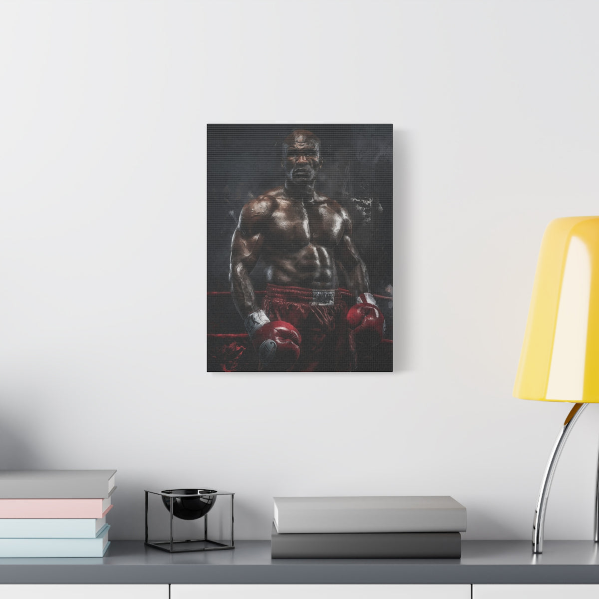 Evander Holyfield Portrait Painting: Stretched Canvas Fine Art Boxing Print Poster - Ready to Hang, Wall Art Boxing Gift