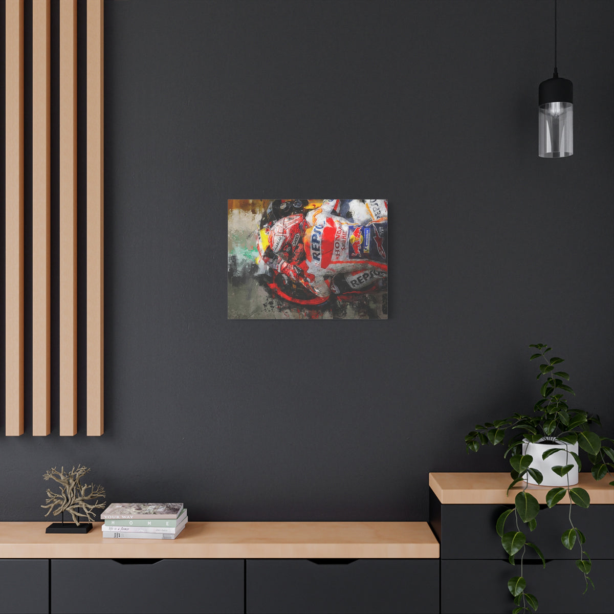 Adrenaline Rush: Stretched Canvas Fine Art MotoGP Print Poster - Ready to Hang, Wall Art MotoGP Gift