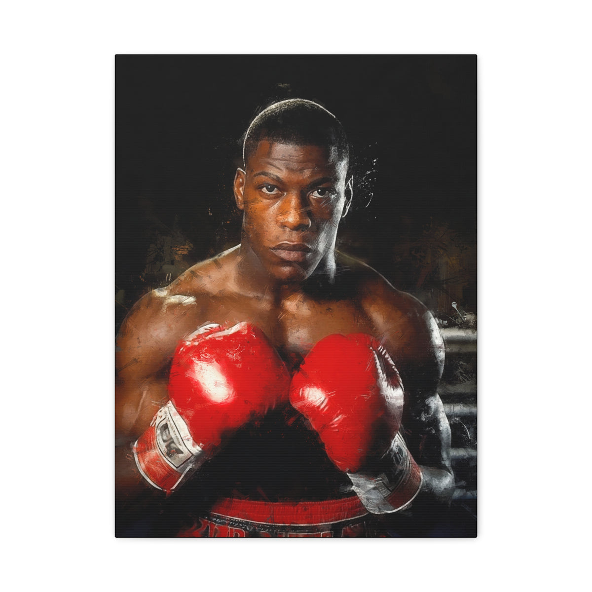 Powerful Presence: Frank Bruno - Stretched Canvas Fine Art Boxing Print Poster, Ready to Hang, Wall Art Boxing Gift