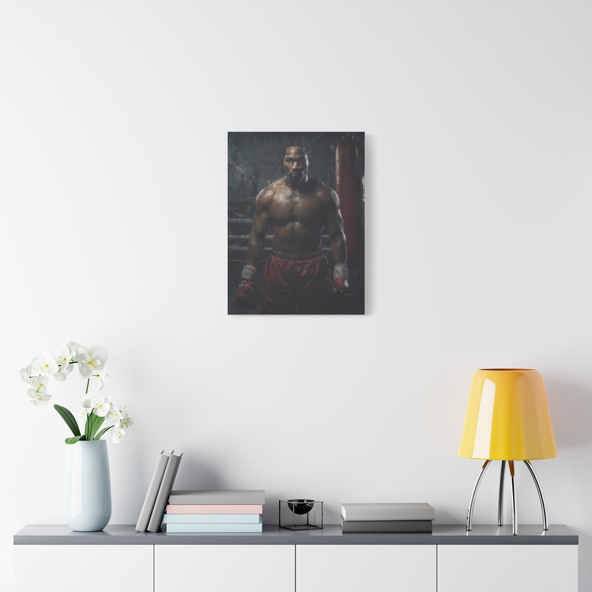 Lennox Lewis: Dynamic Boxing Brilliance - Stretched Canvas Fine Art Boxing Print Poster, Ready to Hang, Wall Art Boxing Gift