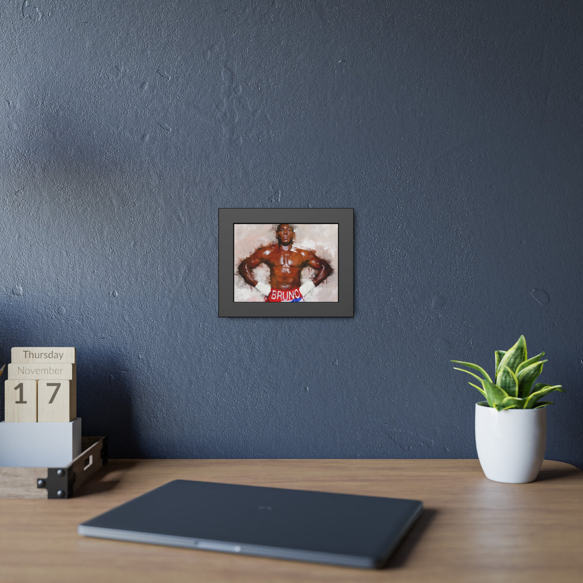 Frank Bruno Tribute Portrait: Framed Watercolour Fine Art Boxing Print Poster - Ready to Hang, Wall Art Boxing Gift