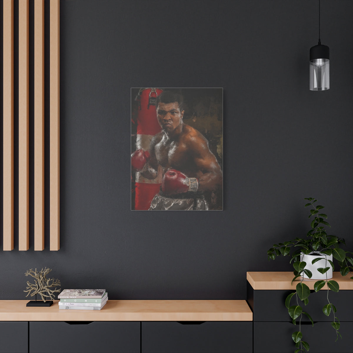 The Greatest: Muhammad Ali Stretched Canvas Fine Art Boxing Print Poster - Ready to Hang, Wall Art Boxing Gift