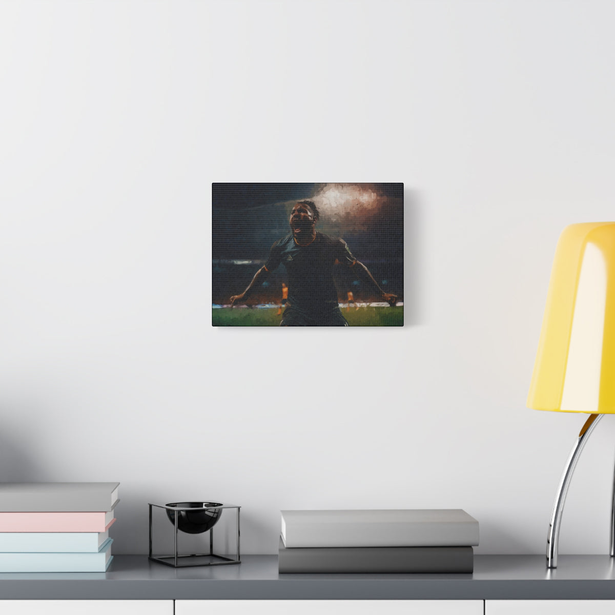 Celebrating Victory: Impressionist Soccer Art Print - Stretched Canvas Fine Art Poster, Ready to Hang - Perfect Football Fan Gift.