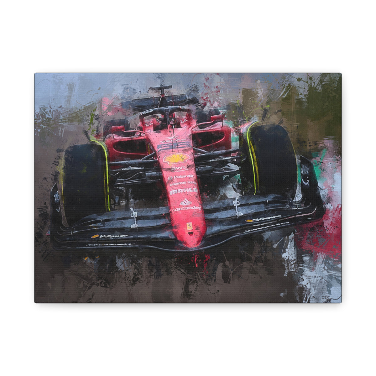 Roar of the Track: Stretched Canvas F1 Racing Car Fine Art Print Poster - Ready to Hang, Wall Art Formula One Gift