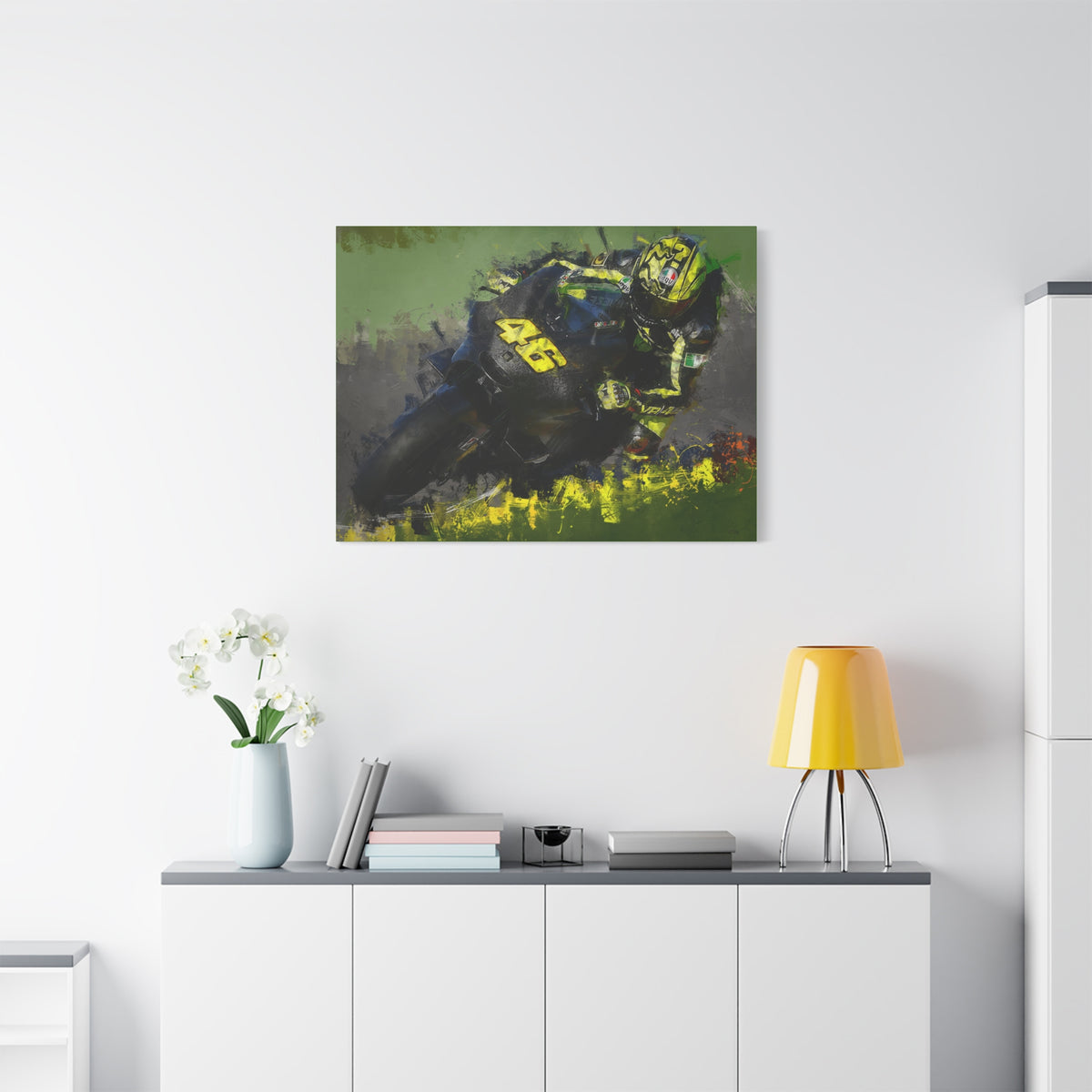 Capture the Thrill: Stretched Canvas Fine Art MotoGP Print Poster - Ready to Hang, Wall Art MotoGP Gift