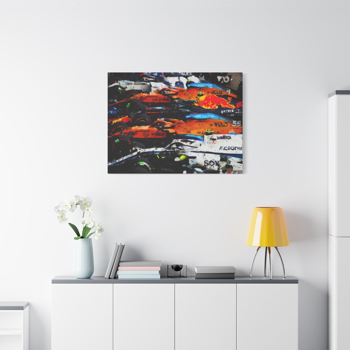 Feel the Roar: Stretched Canvas Fine Art F1 Print Poster - Ready to Hang, Wall Art Formula One Gift