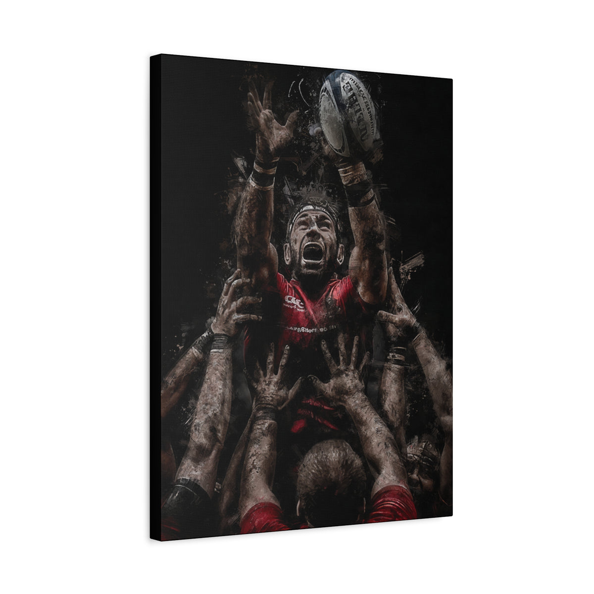 Mud & Grit: Expressionist Rugby Lineout Fine Art Print Poster- Ready to Hang Wall Art, Rugby Fan Gift