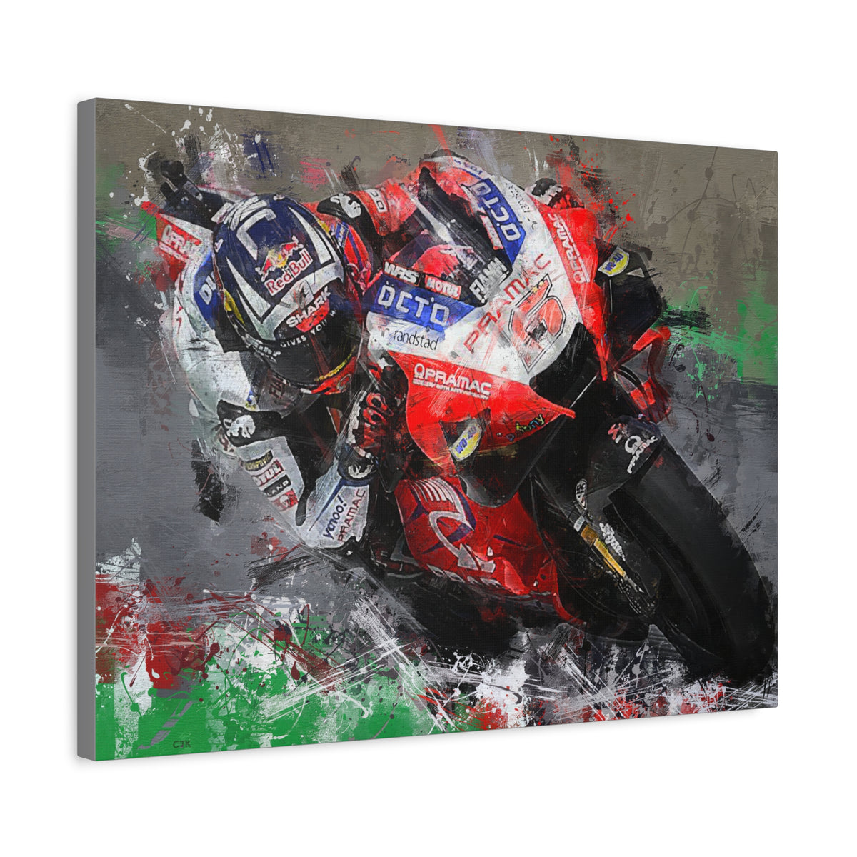 MotoGP Marvel: Stretched Canvas Fine Art Print Poster - Ready to Hang, Wall Art MotoGP Gift