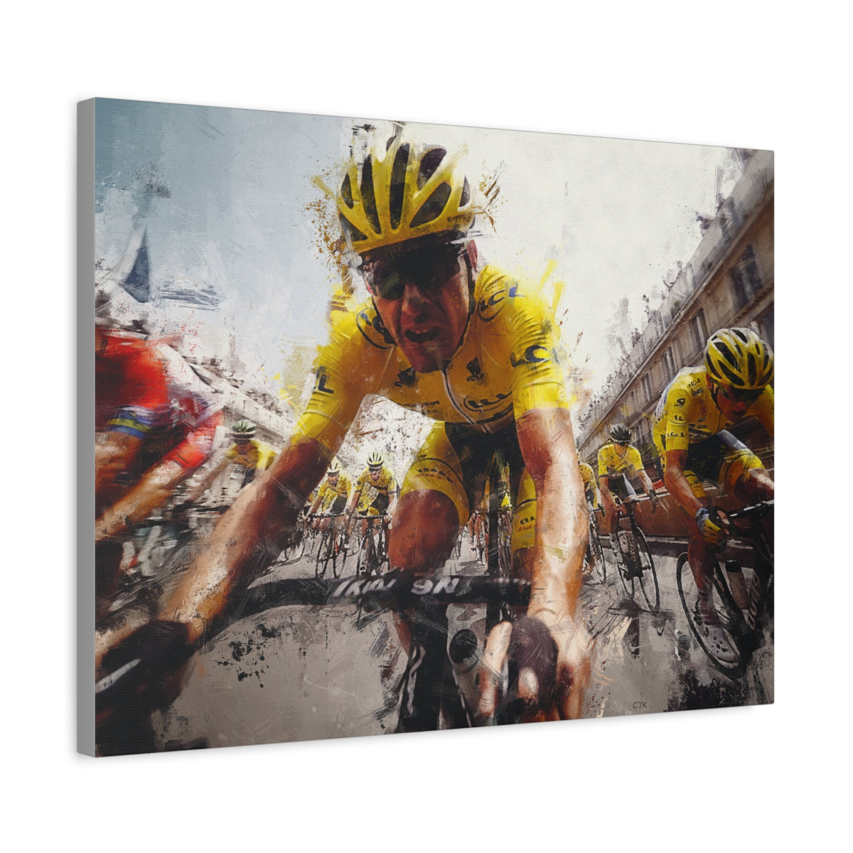 Brussels Cycling Classic Elegance: Oil Painting Print, Cycling Art for Home Deco