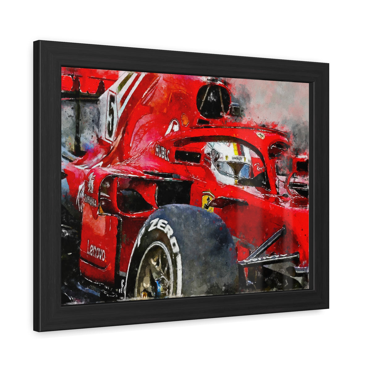 Drive into the F1 Fast Lane: Framed Watercolour F1 Fine Art Print - Ready to Hang, Wall Art Formula One Gift.
