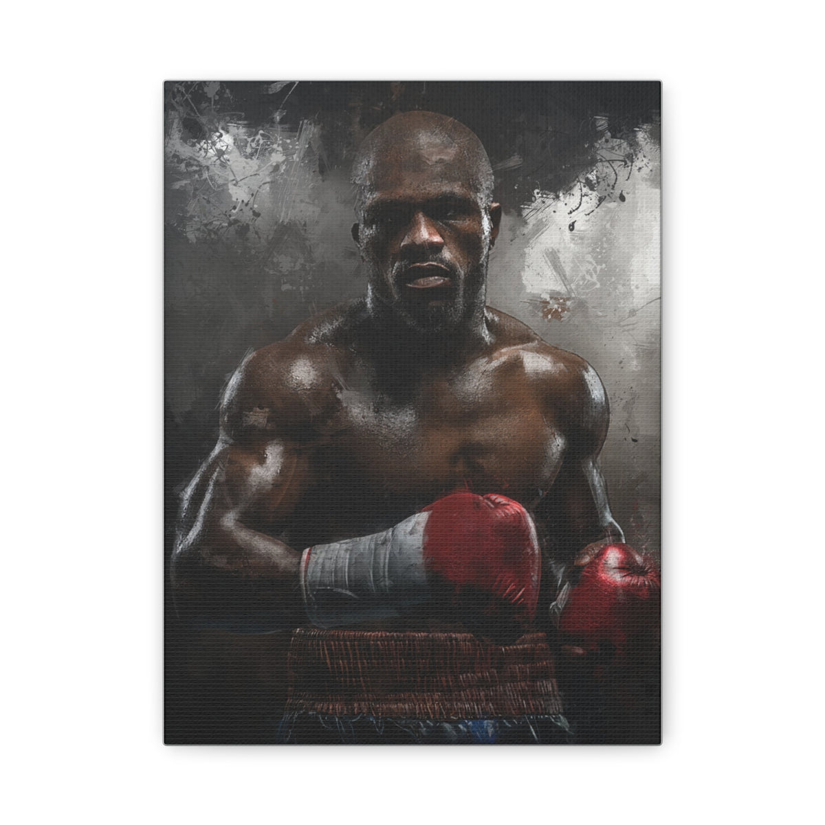 Floyd Mayweather Jr. Portrait Painting: Stretched Canvas Fine Art Boxing Print Poster - Ready to Hang, Wall Art Boxing Gift