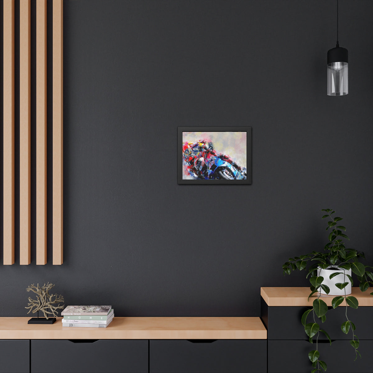 Ride the Thrills: Framed Watercolour MotoGP Fine Art Print Poster Masterpiece - Ready to Hang, Wall Art MotoGP Gift