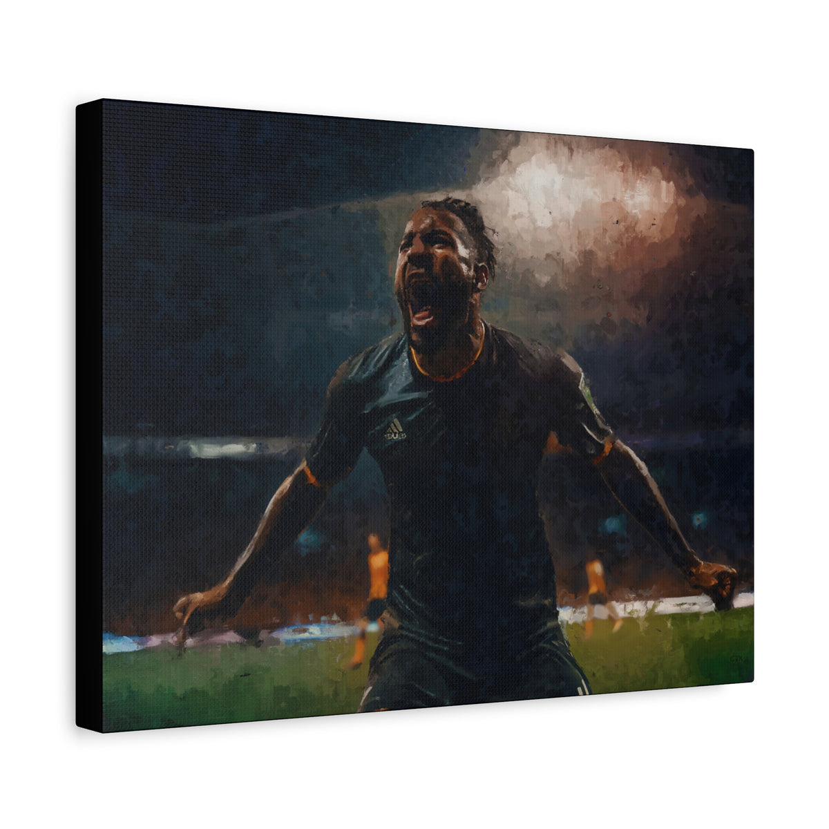 Celebrating Victory: Impressionist Soccer Art Print - Stretched Canvas Fine Art Poster, Ready to Hang - Perfect Football Fan Gift.