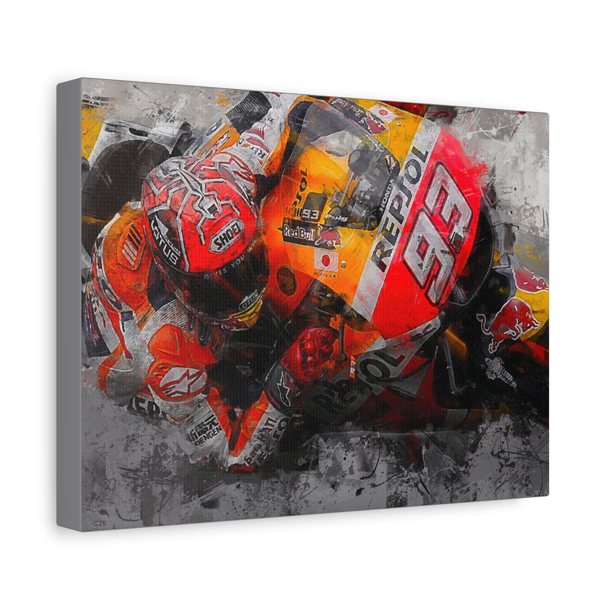 Marc Marquez Masterpiece, Stretched Canvas Fine Art MotoGP Print Poster, Ready to Hang, Wall Art MotoGP Gift