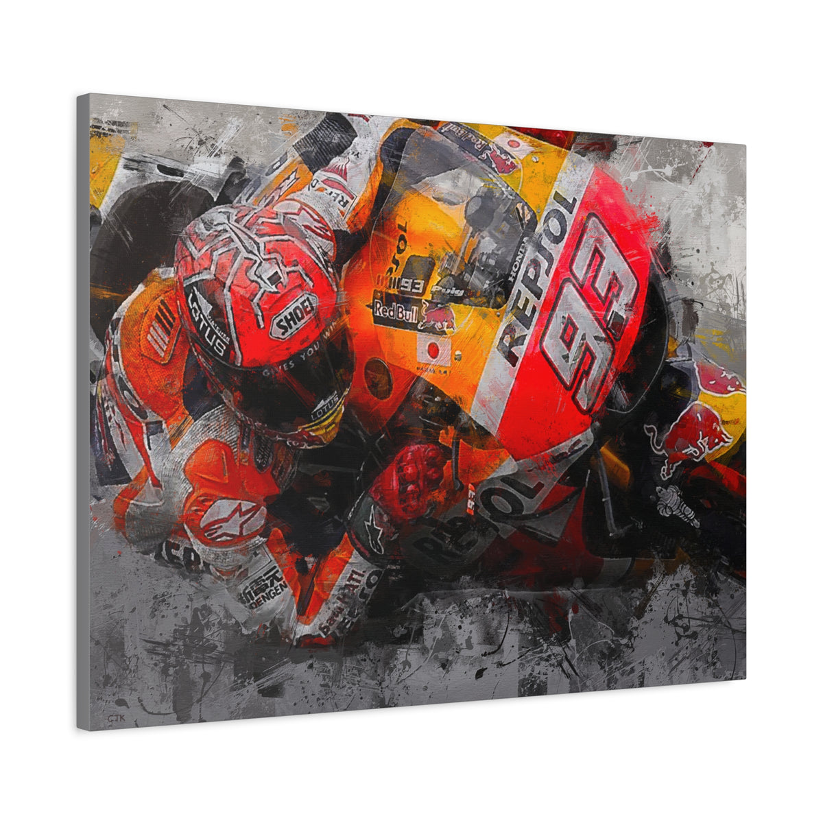 Marc Marquez Masterpiece, Stretched Canvas Fine Art MotoGP Print Poster, Ready to Hang, Wall Art MotoGP Gift