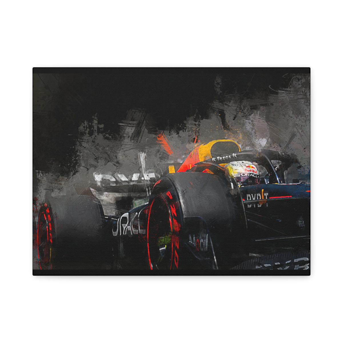 Formula One Speed Unleashed: Stretched Matte Canvas Fine Art F1 Print Poster - Ready to Hang, Wall Art Formula One Gift