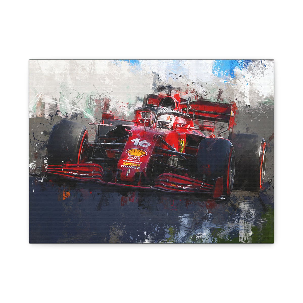 Speed Unleashed: Stretched Canvas Fine Art F1 Print Poster - Ready to Hang, Wall Art Formula One Gift