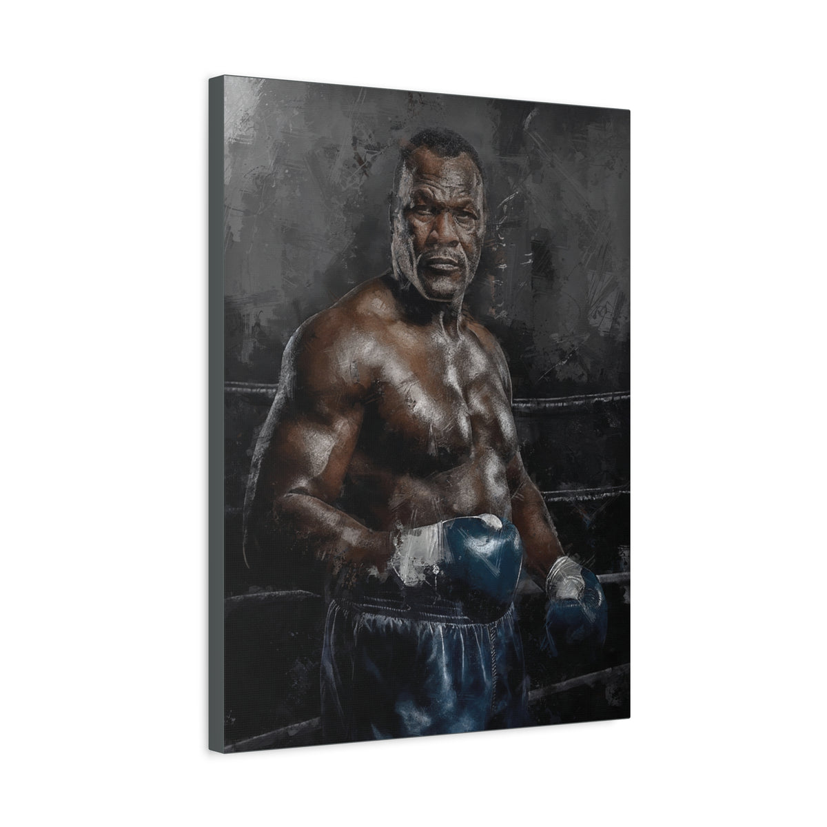 Smokin' Joe Frazier: Stretched Canvas Fine Art Boxing Print Poster - Ready to Hang, Wall Art Boxing Gift