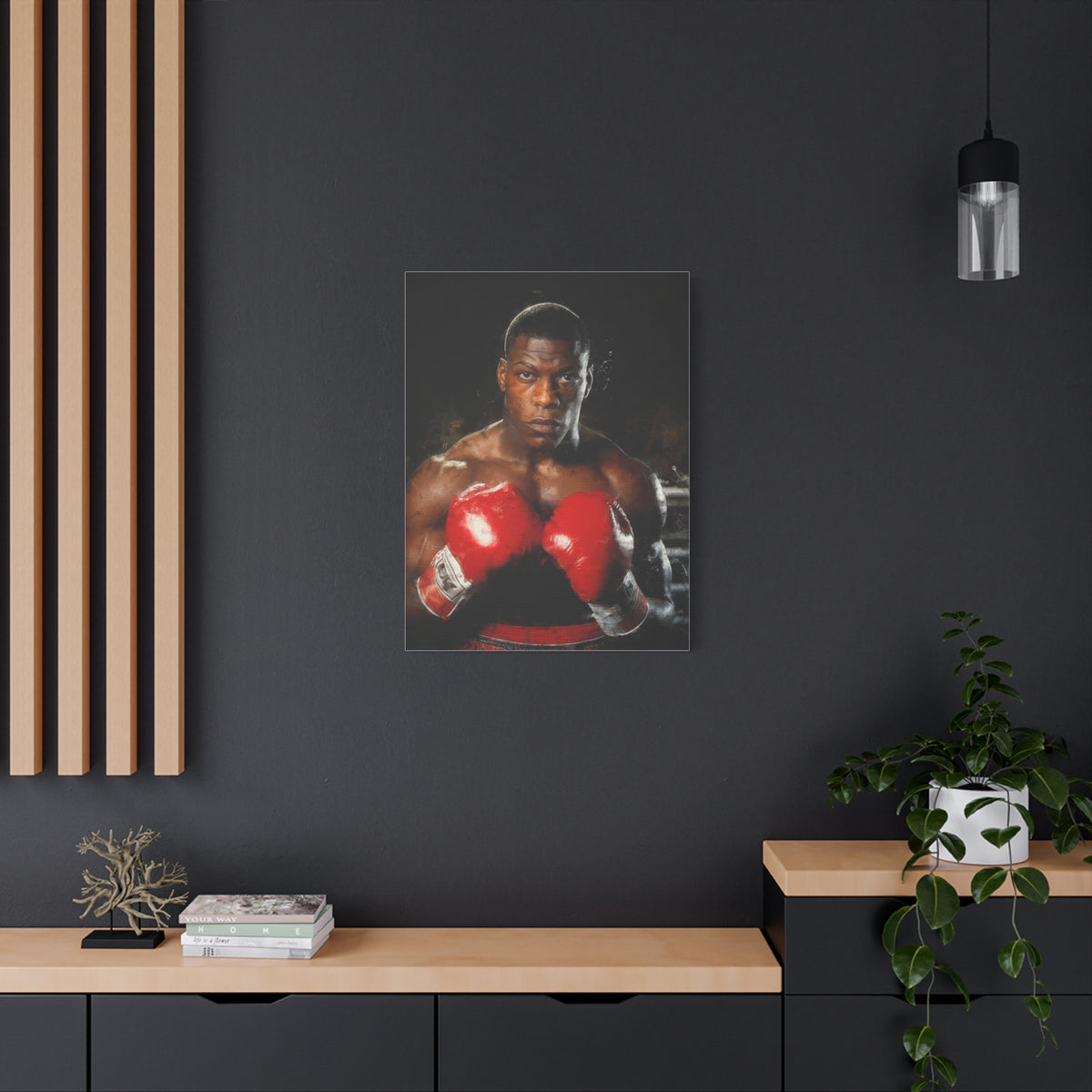 Powerful Presence: Frank Bruno - Stretched Canvas Fine Art Boxing Print Poster, Ready to Hang, Wall Art Boxing Gift