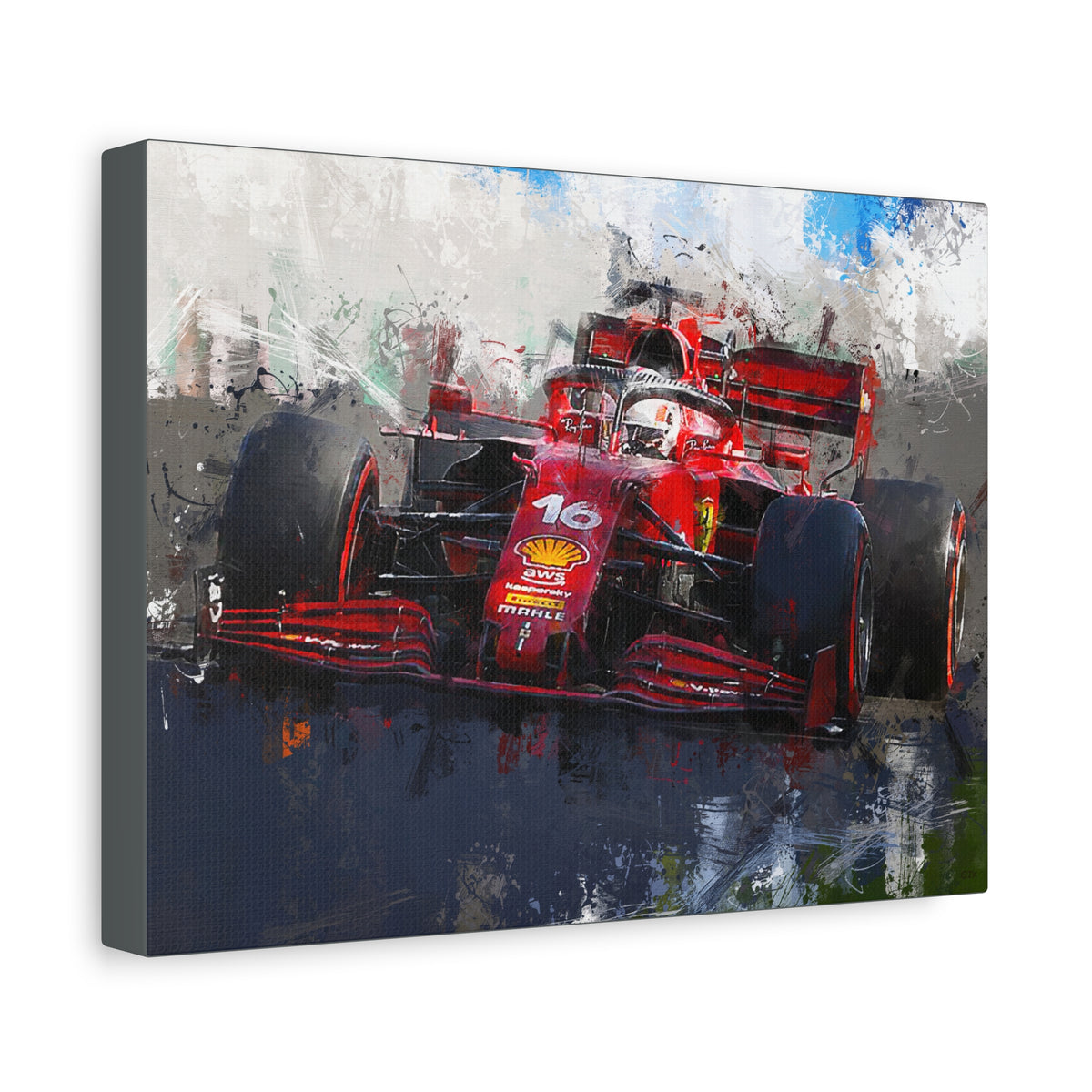 Speed Unleashed: Stretched Canvas Fine Art F1 Print Poster - Ready to Hang, Wall Art Formula One Gift