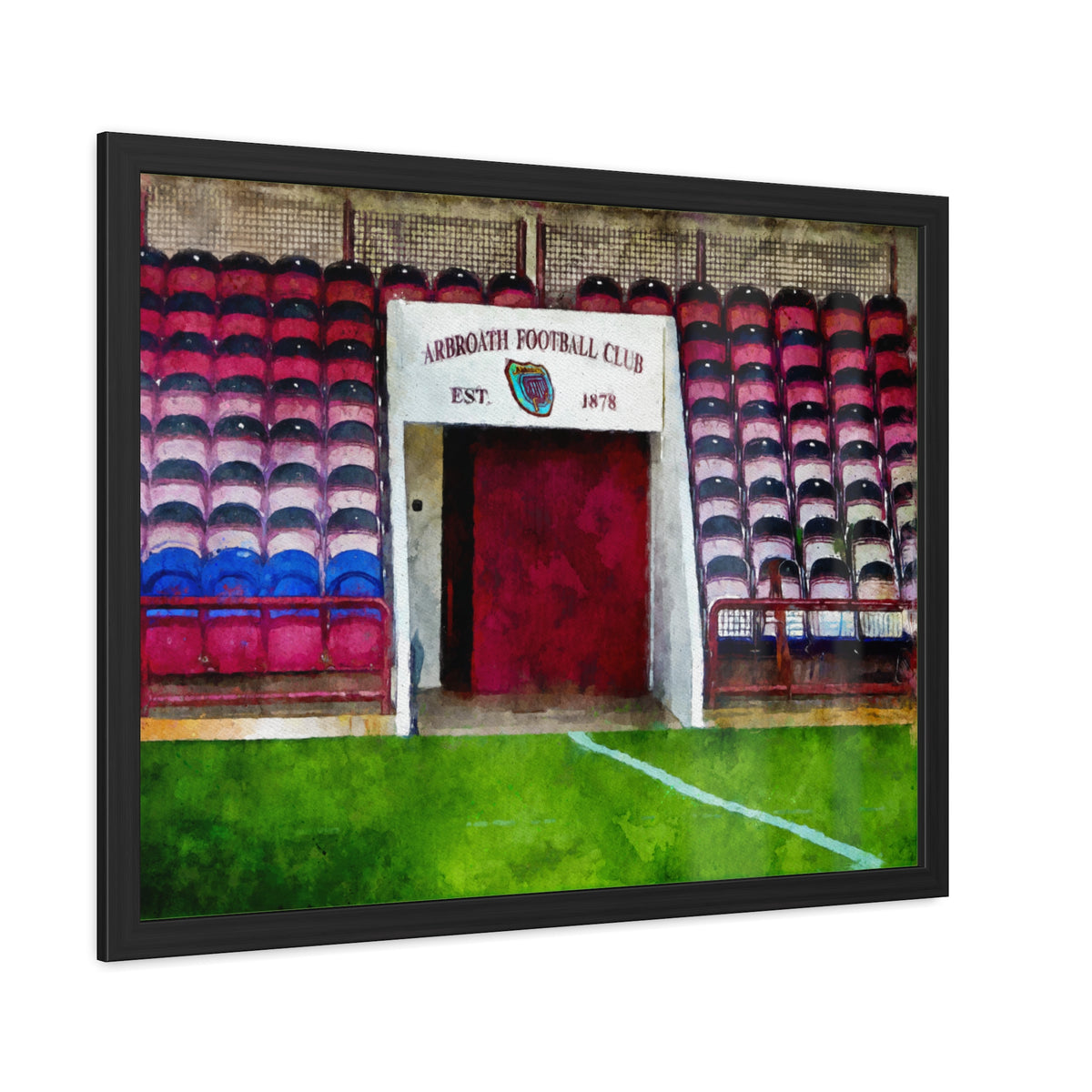 Arbroath FC Gayfield Park Watercolour Print ,Ready to Hang Framed Watercolour Fine Art Painting Print Poster