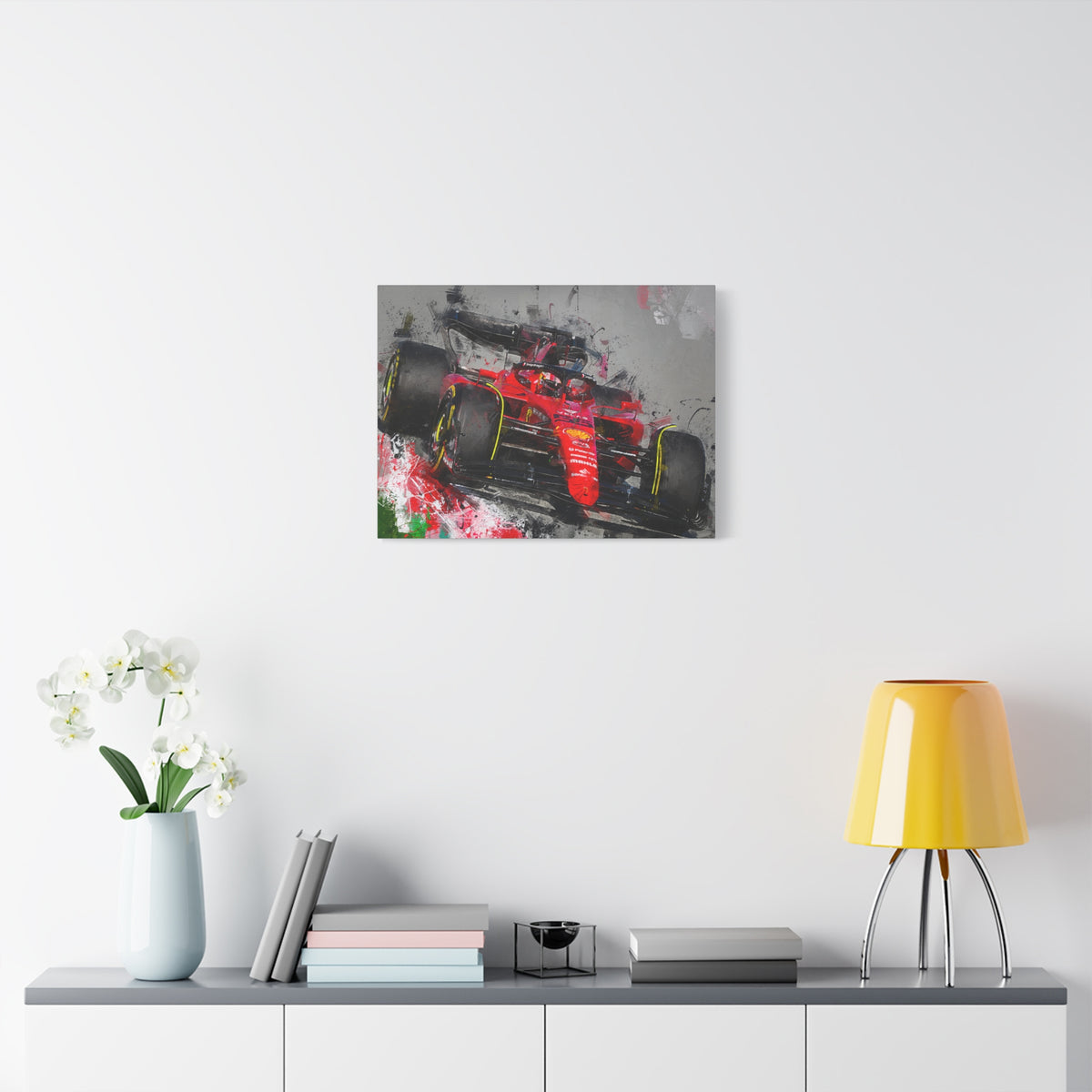 Speed and Style Unleashed: Stretched Canvas Fine Art F1 Print Poster - Ready to Hang, Wall Art Formula One Gift