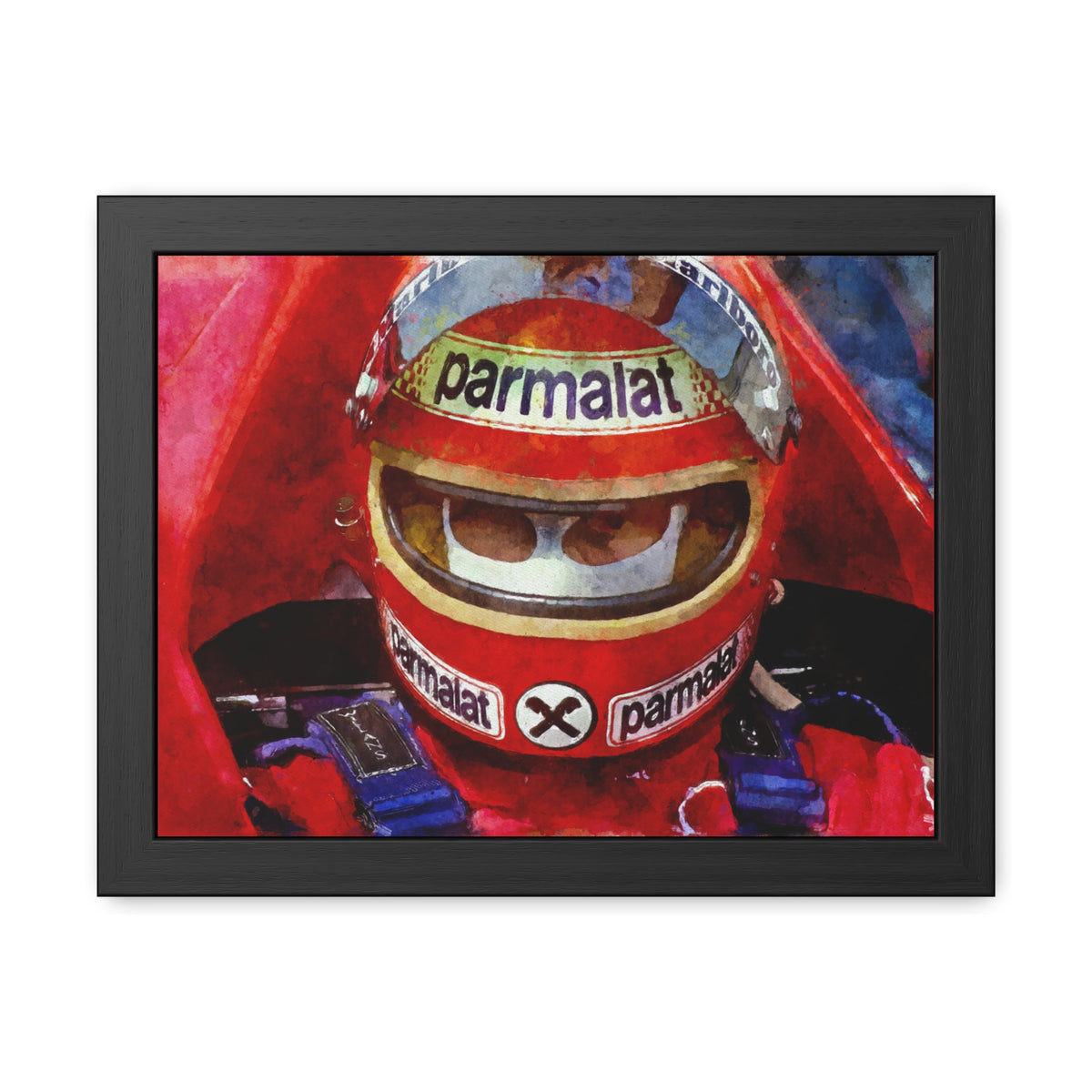 Let Niki Lauda Rev Up Your Space: Framed Watercolour Fine Art F1 Print Poster, Ready to Hang, Wall Art Formula One Gift
